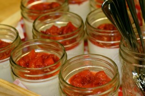 Panna cotta with fruit compote