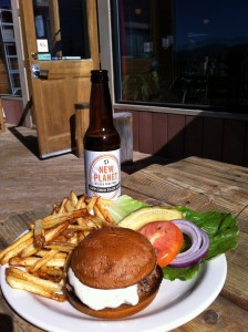 gluten free beer and burger