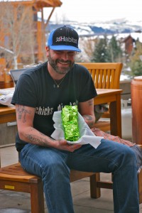 Teton Fresh's chef Jason Mitchell makes burritos to go quickly if you want to grab one and get back in the tram line.