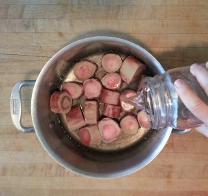 Pouring water over the bones