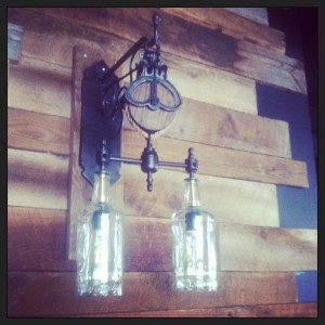 Lift Jackson Hole had lights custom made with Wyoming Whiskey bottles.