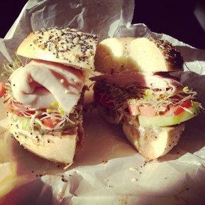 Sandwich from Pearl Street Bagels