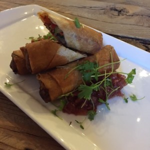 Duck confit spring rolls take the edge off after a day on the slopes.