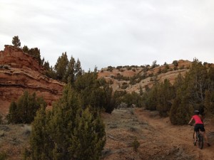 Biking Johnny Behind the Rocks
