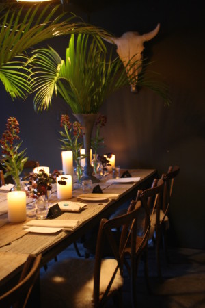 Fleur de V transformed its spaced into a candlelit restaurant accented with palms.