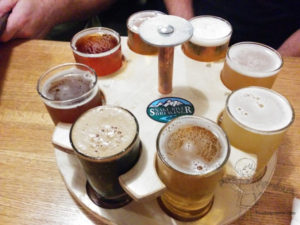 Beer flight from Snake River Brewing
