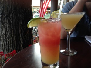 Watermelon Margarita and Grapefruit Martini at Cafe Genevieve