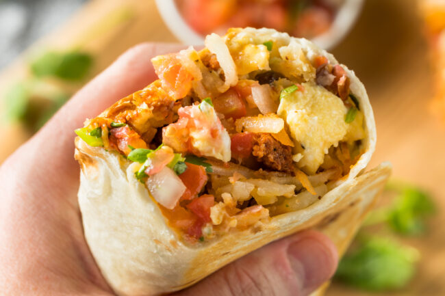 chorizo breakfast burrito