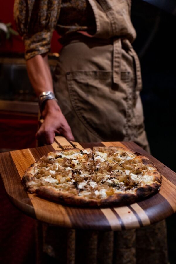 in season wood fired pizza