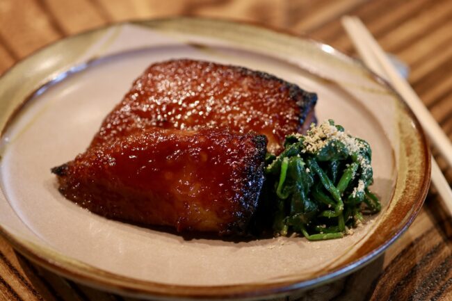 Kampai black cod and gomae spinach