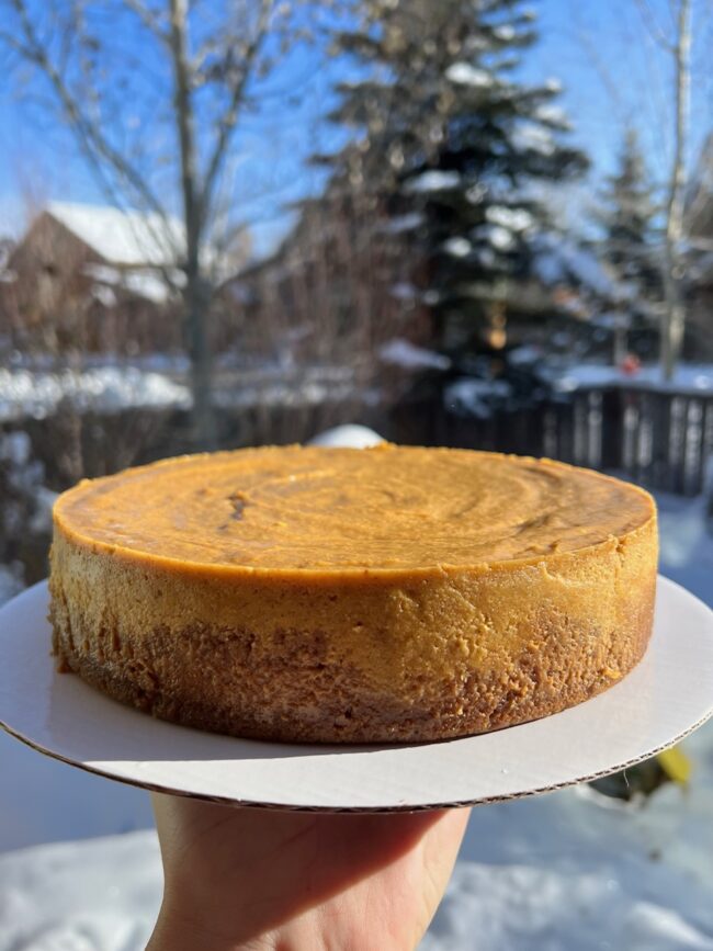 Baked Me Vegan Pumpkin Cheesecake