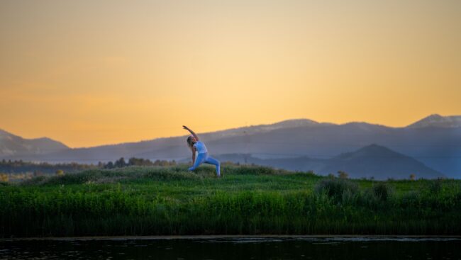 Brittany Home Yoga outside