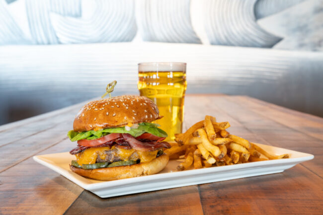 Tram Dock burger and beer