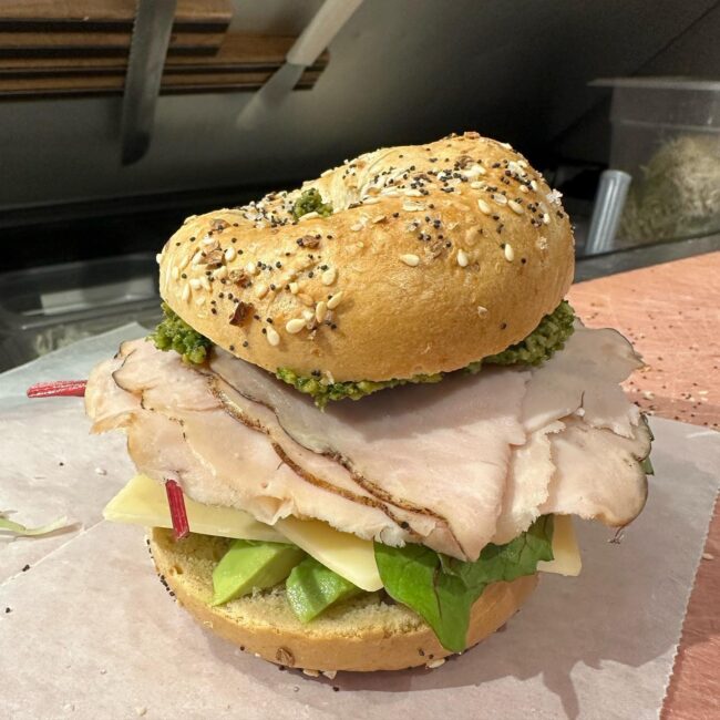 Pearl Street Bagels sandwich