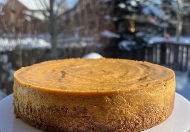Baked Me Vegan Pumpkin Cheesecake